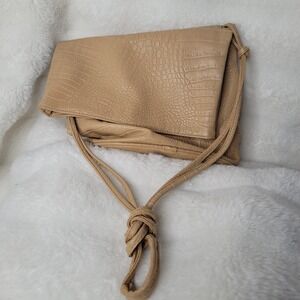 Vntg Hunters Run Designer Collection Beige Crossbody Purse 80s Equestrian Style